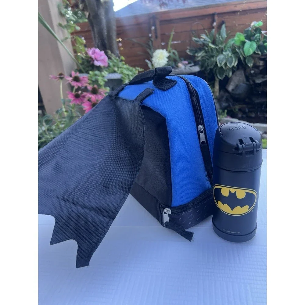 LEGO Batman Lunch Box Thermos FUNtainer Set Detachable Cape Kids School
